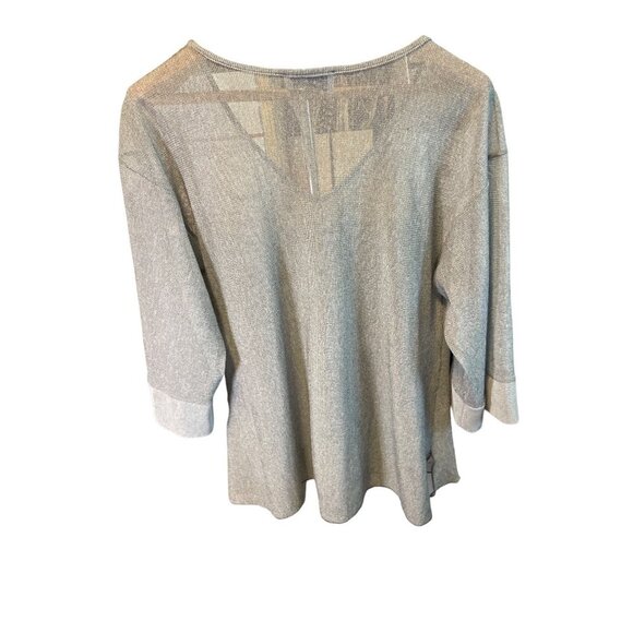 Joseph Ribkoff Silver Knit Pullover 3/4 Sleeve Tunic Top Sz 10 - Picture 2 of 11